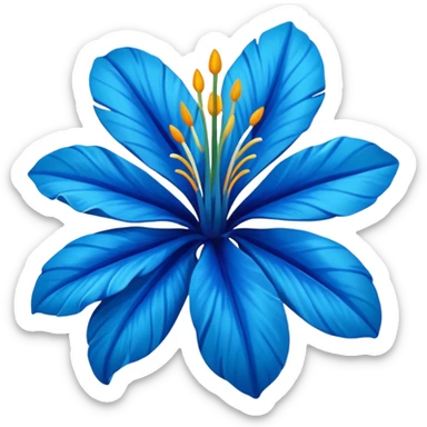 Blue tropical flower sticker
