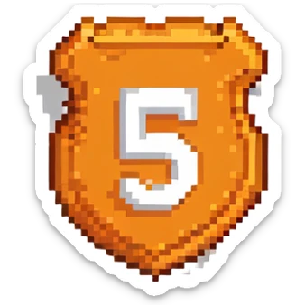 HTML5 logo with orange shield shape and white number 5 sticker