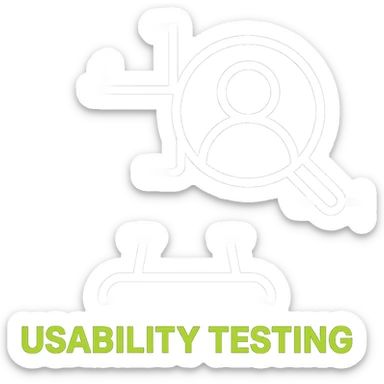 Minimalistic, professional icon for usability testing using only white and #C8FF46. Keep background transparent. Make lines clear and simple. sticker