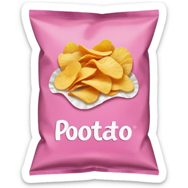 Pink bag of potato chips sticker