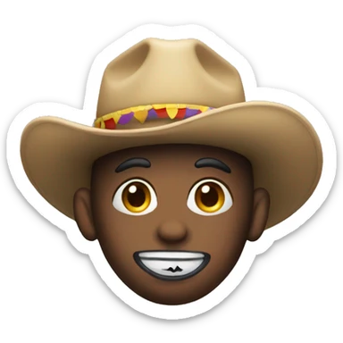 clown with cow boy hat sticker