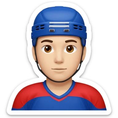 Hockey player in red and blue sticker