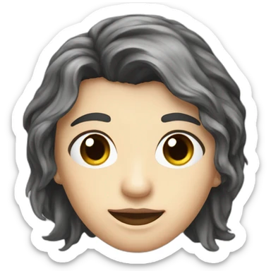 dark brown hair mullet programmer nose stud silver sticker