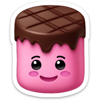 pink marshmallows with chocolate  sticker