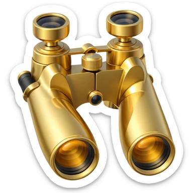gold binoculars with BIG lenses sticker