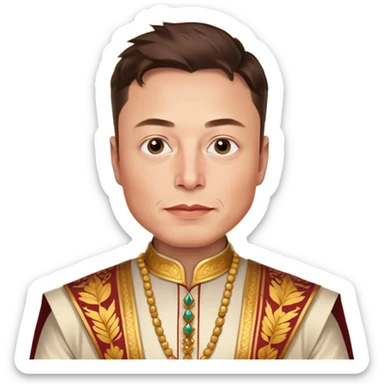 Elon musk wearing South Indian dress sticker