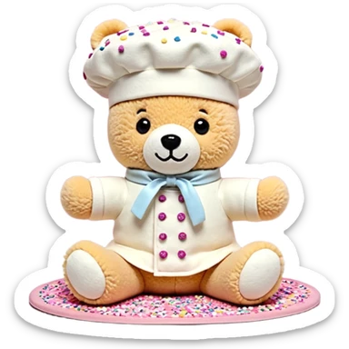 quiero un oso

Mejillas rosadas

Sprinkles en forma de estrellitas

Patitas pequeñas y redonditas

Un gorrito de chef mini

Expresiones cambiantes (feliz, sorprendido, emocionado) sticker