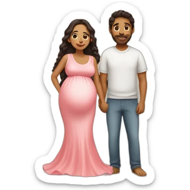 Latin pregnant couple sticker