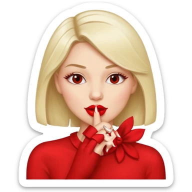 Woman biting her nail ideas a flirty way sticker