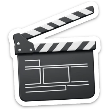 minimalist movie clapper, two rectangles with a diagonal line, no text or details sticker
