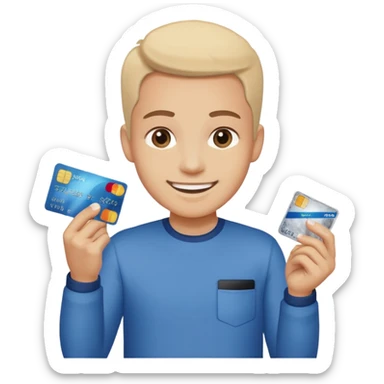 Happy emoji with credit card in one hand and a small pile of salt in front  sticker