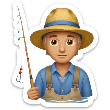GRANJERO PESCANDO EN UN LAGO sticker