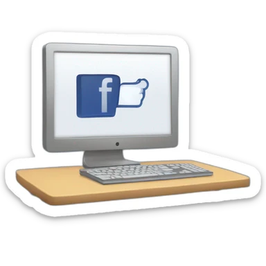 computer screen with facebook logo  sticker