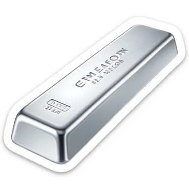 Cinematic Realistic Silver Bar, Cool and gleaming, with smooth, polished silver surfaces reflecting the light in soft, pristine highlights. The elegant shine of the metal exudes sophistication and timeless class. Soft glowing outline, capturing the essence of refined luxury and understated elegance in polished silver. sticker