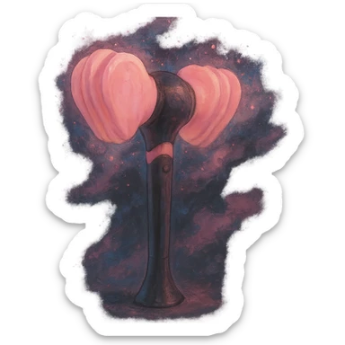 BLACKPINK lightstick, dreamy lighting, soft painterly textures, whimsical and magical, black and pink colors sticker