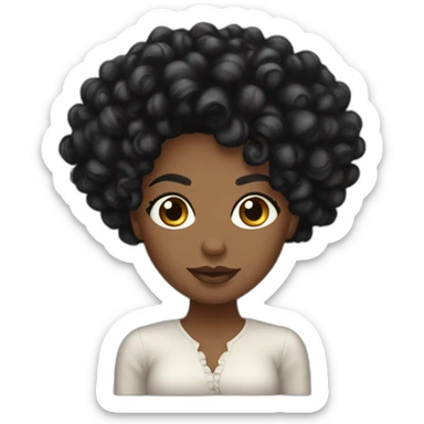 Beautiful Black women long kinky hair sticker