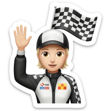 SONO UN DIRETTORE DI GARA AUTO E SBANDIERO CON LA BANDIERA A SCACCHI PUOI GENERARE MENTRE SBANDIERO AUTO sticker