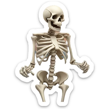 Chaotic skeleton yelling at the sky sticker