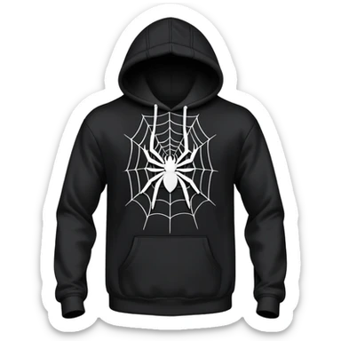 The Black Sp5der Hoodie features a sleek black base with a distinctive central design—a spider web at the center. The entire hoodie remains black, including the web, creating a bold yet subtle look. Notably, there is no spider in the middle, just the web. sticker