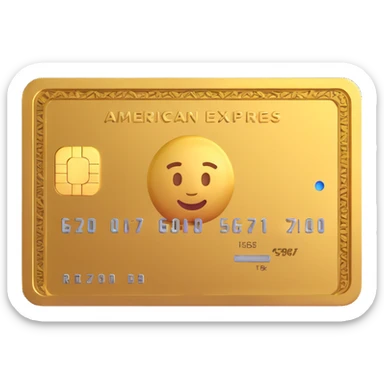 shiny gold American Express Gold credit card, 3D emoji style, no text sticker