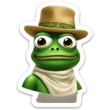 Pepe The Frog with a peruvian chullo sticker
