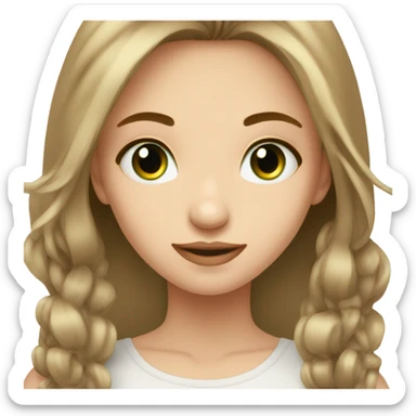 beautiful girl green eyes light brown haie sticker