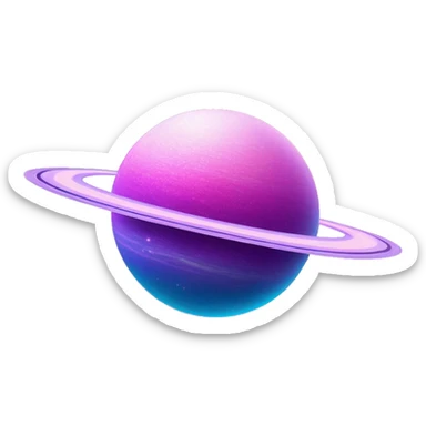 sparkly glittery blue purple and pink gradient planet with a cheesy saturn ring sticker