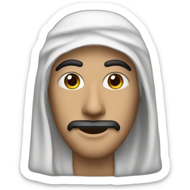 A masked, wheat-skinned Palestinian man sticker