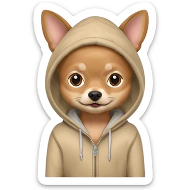 Chihuahua wearing a hoodie sticker