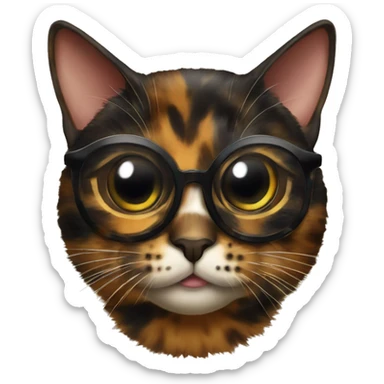 tortoiseshell cat who’s lost one eye sticker