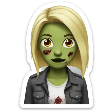 girl zombie with blonde hair short sticker