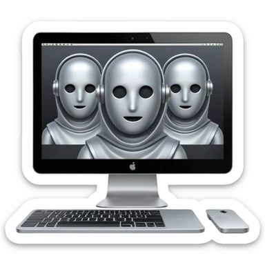 AI webflow on a computer - really complicated, no faces sticker