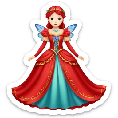 Fairy Tale Costume including red and other colors sticker