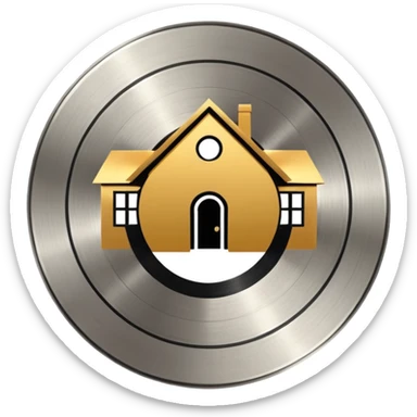 platinum vinyl with a golden house logo in the middle sticker