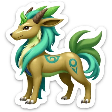 Tribal Colorful Fruity Gay Masculine Manectric-Skiddo-Suicune-Virizion-Zygarde-fusion-hybrid-creature  sticker