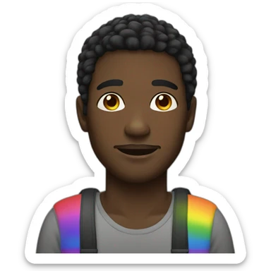 Black homosexual man with rainbow colors sticker