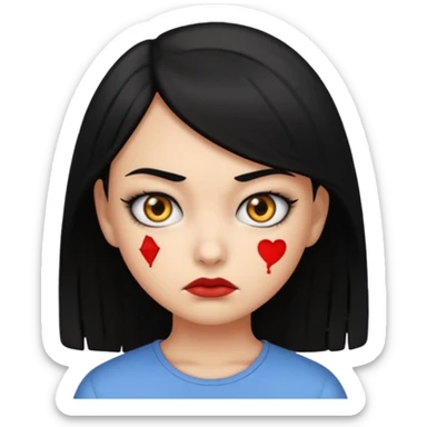 deadly stare one eye emoji girl  sticker