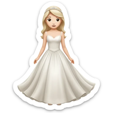 A beautiful women wearing weeding wear dress sticker