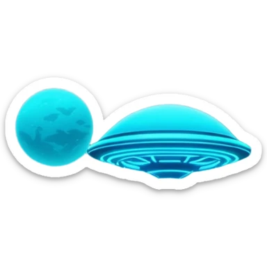 extraterrestrial futuristic otherworldly cyan bioluminescent neon-glowing aesthetic scenery sticker