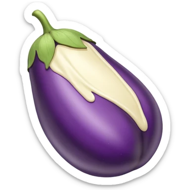 White chocolate dipped eggplant sticker