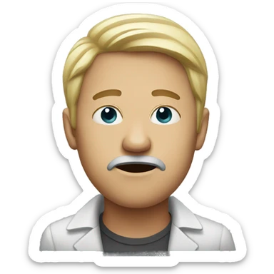 man with nosebleed sticker