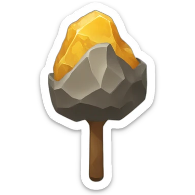 a nugget mined by a pickaxe sticker