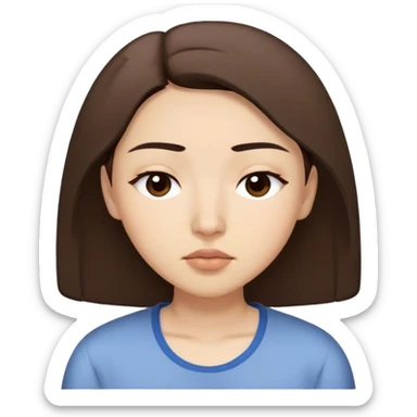 My skin is light, light, oval, my eyes are sleepy and almost Asian, their color is light brown, my eyebrows are straight and oval, medium size, and their shape is Arabic, my lips are medium size, my hair is short, brown color sticker