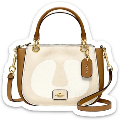 Coach Women's Hadley Mini Crossbody Bag in Pebbled Leather white beige
 sticker