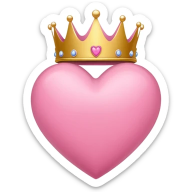 pink heart with a crown sticker