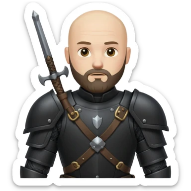 bald bearded  armed guards black armour sticker