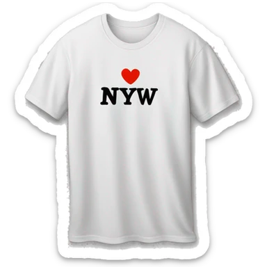T-shirt with the inscription “I ❤️ NYW” sticker