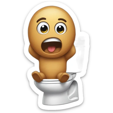scared pooping sticker
