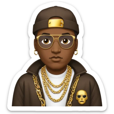Kool Moe Dee, Rapper (b.1962) with dark brown hair sticker