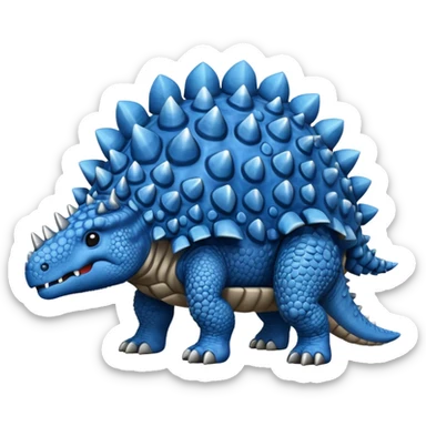 As un emoji de el dinosaurios ANQUILOSAURIO de perfil en color azul sticker